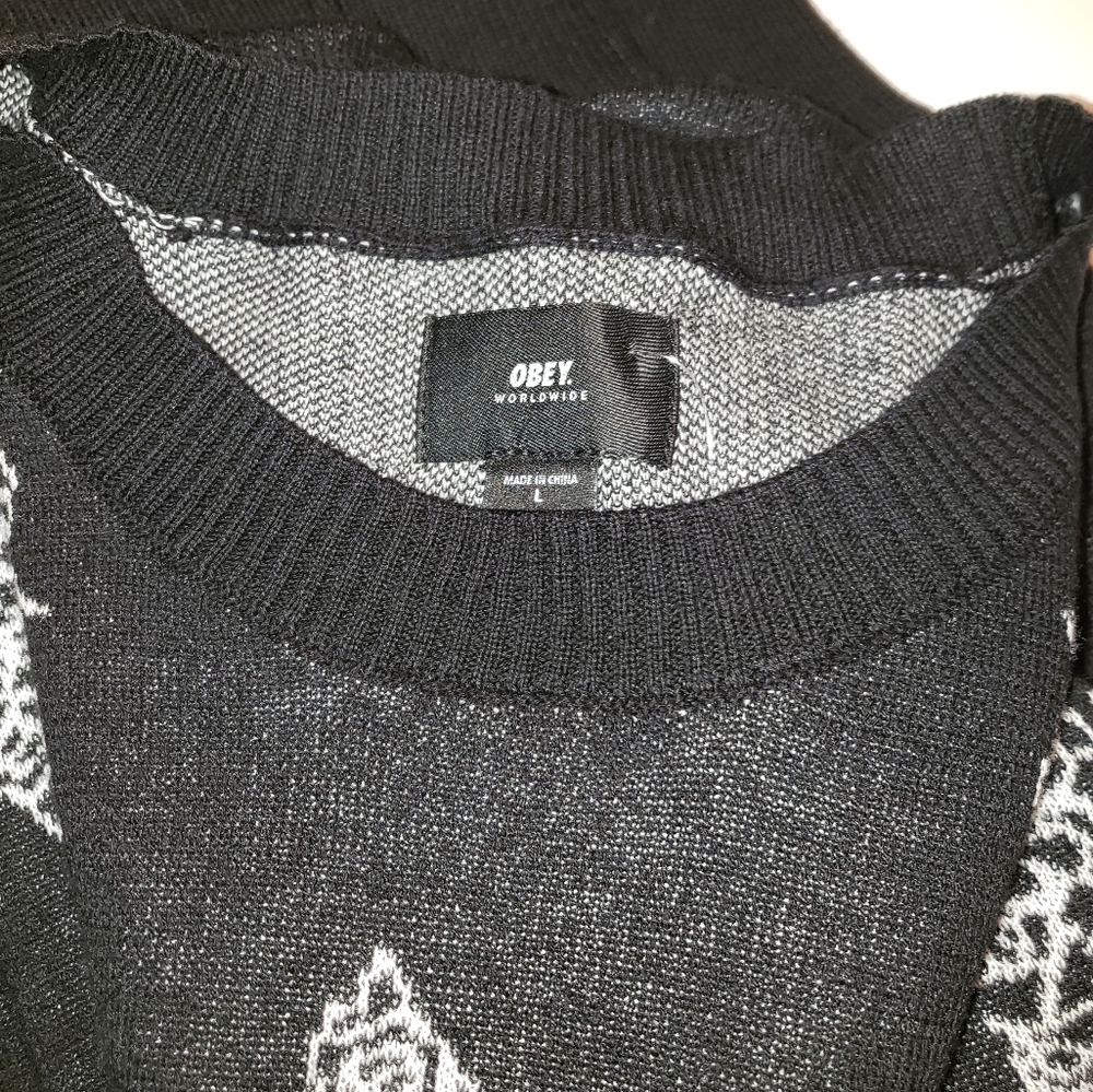 Obey Worldwide Men's Large Sweater Black Scorpion - Picture 3 of 4